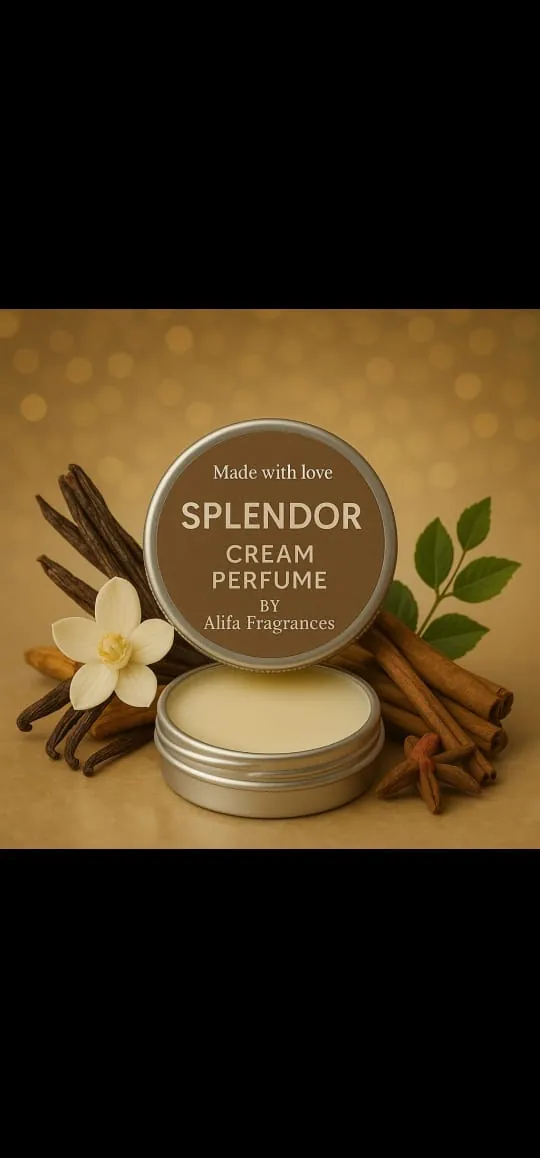 Splendor cream perfume by Alifa with vanilla pods and cinnamon