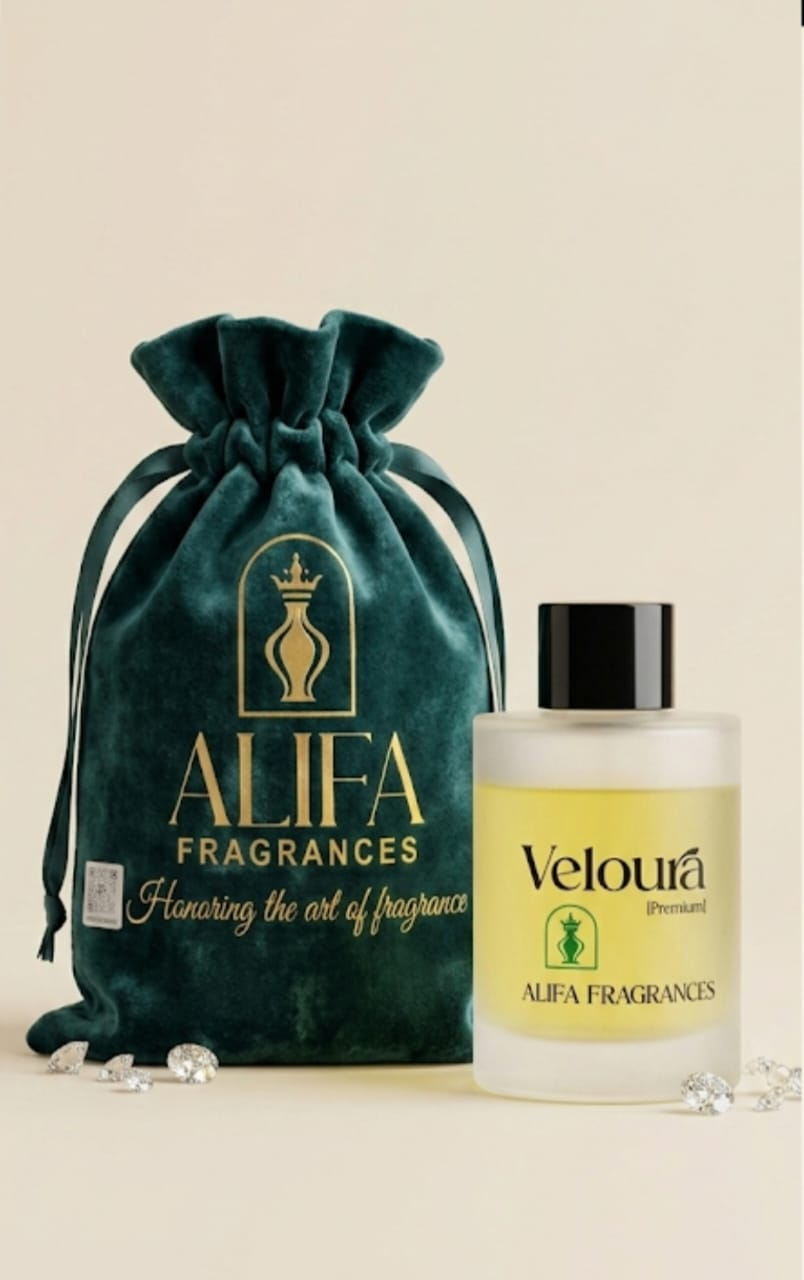 Alifa Veloura reed diffuser on marble with diamond accents
