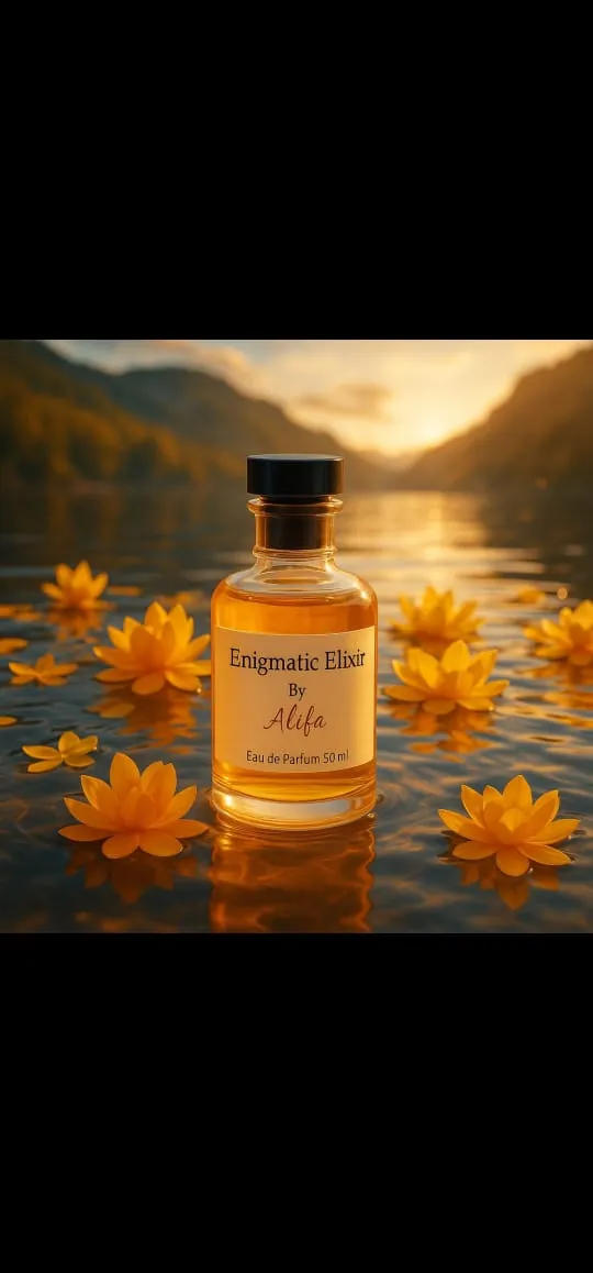 Enigmatic Elixir by Alifa, floating on a mountain lake